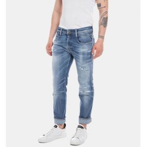 REPLAY Jean Anbass slim stretch d&eacute;lav&eacute; us&eacute; Bleu - Couleur Bleu - Taille M