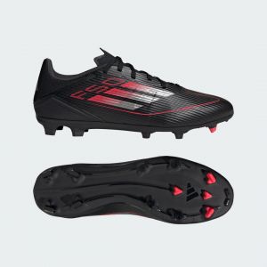 Adidas Mixte F50 League Football Boots FG/MG Chaussures, Core Black/Iron Metallic/Lucid Red, 38 EU