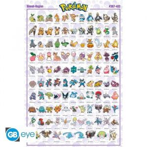 POKEMON - POSTER SINNOH POKEMON ANGLAIS ROULE FILME 91.5X61