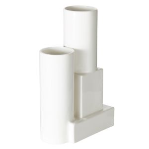 Image de Tom Dixon Vase Block Small / H 26 cm blanc en céramique