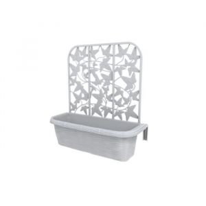 Bama Set de 2 jardini&egrave;res de balcon en plastique "Rondine" - Blanc - L 60 x l 20 x H 64 cm
