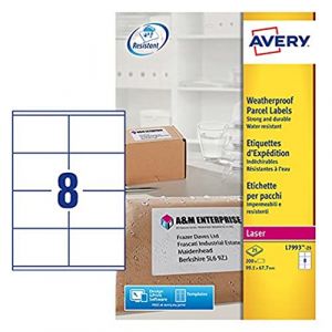 Avery-Zweckform L7993 - Adh&eacute;sif permanent - blanc - 67.7 x 99.1 mm 200 &eacute;tiquette(s) (25 feuille(s) x 8) &eacute;tiquettes d'exp&eacute;dition