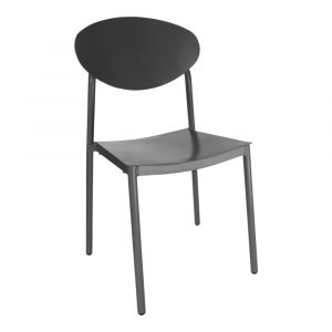 Amadeus Chaise de jardin Papillon grise (lot de 2) - Gris - Aluminium