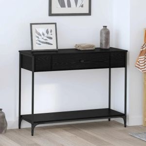 VidaXL Table Console Ch&ecirc;ne Noir 100 X 34.5 X 75 Cm Bois D'ing&eacute;nierie