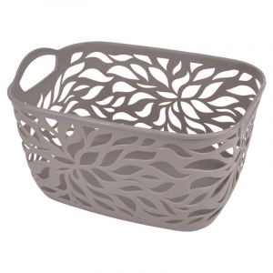 Panière à Linge "Motif Végétal" 3,5L Taupe Prix