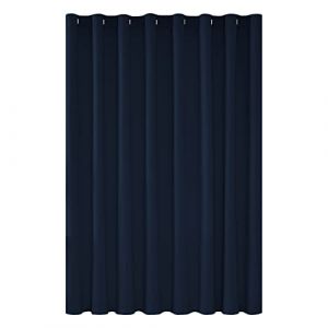 Deconovo Rideaux Occultants Isolant Thermique Anti Froid, 254x242 CM (Largeur x Hauteur), Rideaux pour Chambre Garon, Design Moderne à Oeillets, Bleu