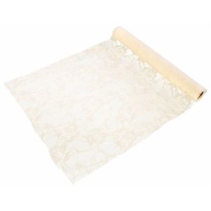 Ruedelafete Chemin de table Dentelle Fleur 3m, ivoire