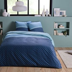 Parure de lit 3 pièces Adulte 2 personnes en microfibre Set de Housse de couette 260x240cm +2 Taies d'oreiller 63x63 cm avec Fermeture Boutons