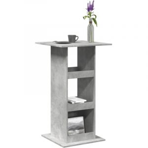VidaXL Table De Bar Avec Rangement Gris Béton Bois D'ingénierie