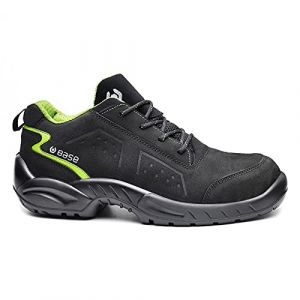 Base Protection Chester Chaussure de Sécurité pour Hommes et Femmes, Noir et Vert, Taille 43
