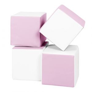 Lot cubes XXL mousse 4 pcs blanc, rose