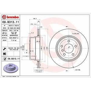 Brembo Disque de frein (&agrave; l'unit&eacute;) BMW S&eacute;rie 5 (06509.B313.11)