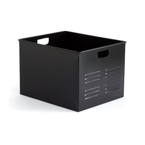 Caisse de rangement métal, Hiba Noir Taille Taille Unique
