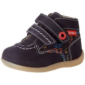 Kickers Bottillons Cuir Bonkro Bleu - Couleur Bleu - Taille 18