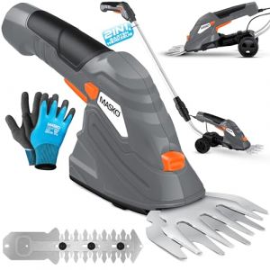 Cisaille à gazon Cisaille à arbustes Kit avec batterie 7 2V 2000mA/h + chargeur + gants Cisaille à haies électrique de jardin Cisaille à gazon