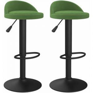 VidaXL Tabourets de bar 2 pcs Vert foncé Velours