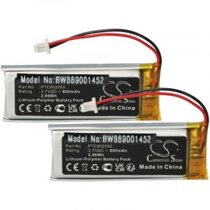 Vhbw 2x Batterie Compatible Avec Sena Gt-Air Ii, J-Cruise Ii, Shoei Neotec Ii Casque Audio, Écouteurs Sans Fil (800mah, 3,7v, Li-Polymère)