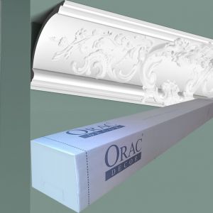 Orac C338A Corniche plafond polyuréthane Decor Luxxus - 18x18x200cm (h x p x L) - moulure décorative Carton complet
