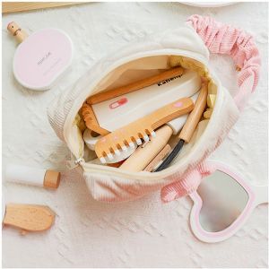 Avizar Set Coiffure en Bois 14 pi&egrave;ces avec Trousse Tissu pour Enfant Ludique Multicolore