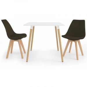 Image de VidaXL Ensemble de salle à manger 3 pcs Marron foncé