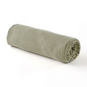 Cocoeko Drap housse gaze de coton vert sauge - 2 tailles (60 x 120 cm)