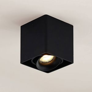 Plafonnier à intensité variable 'Kubika' en aluminium pour couloir - noir