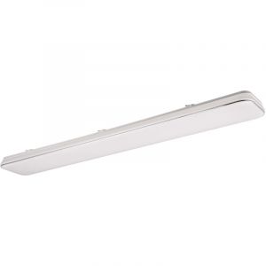 Reality Leuchten Plafonnier LED Blanca R64141401, plastique blanc mat/chrome, avec LED 46 Watt, variateur d&rsquo;intensit&eacute;