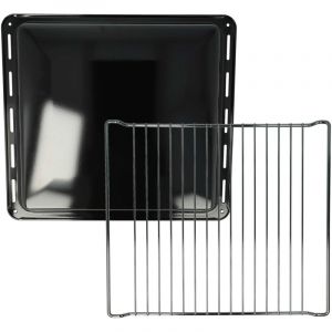 Vhbw 2x 1x plaque de four, 1x grille (kit de 2 pièces) remplacement pour Electrolux 3423981020, 3423981061, 353193905 pour four - 42,2 x 37 x 4 cm