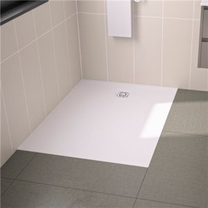 Kinedo Receveur de douche Kineone 120x90 cm blanc, texture granit avec grille assortie