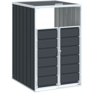 VidaXL Rangement à roulettes pour poubelles pour bac unique acier