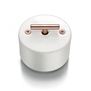 Va-et-vient metal cuivre brillant porcelaine blanche DO