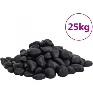 VidaXL Galets polis 25 kg noir 2-5 cm