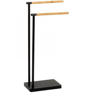 Porte-Serviettes Sur Pied En Métal Noir 30x20x78cm Ba72130 Andrea House - Andrea House