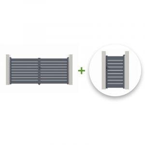 Casanoov - Pack portail battant vogel 300x180cm + Portillon vogel 100x180cm