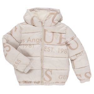 Guess Doudounes enfants OVERSIZE HOODED LS PUFFER Beige - Taille 8 ans,10 ans,12 ans,14 ans,16 ans