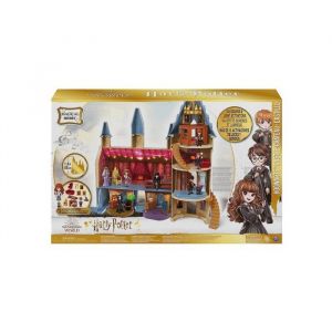 Harry potter - chateau de poudlard 55 cm sons et lumieres avec figurine hermione et accessoires - set magical minis et carte