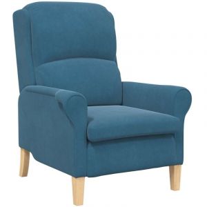VidaXL Fauteuil Bleu 76 x 94 x 102 cm Velours