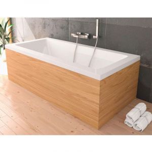 Sanycces Baignoire rectangulaire CUBE blanche 170x80 Tablier non inclus Blanc
