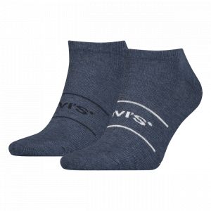 Levi's Lot de 2 paires de chaussettes basses en coton m&eacute;lang&eacute; marine