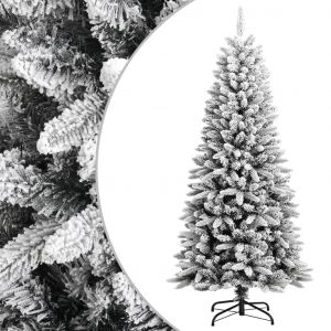 VidaXL Sapin de Noël artificiel avec neige floquée 150 cm PVC et PE