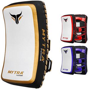 Bouclier de Boxe Thai - Mytra Fusion - SL1 PAO - Courbe Ergonomique - Double Système de Poignée - VB-tech