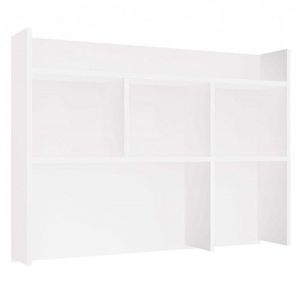 Topeshop - kuba - Rangement surélevé de bureau 100 cm - étagères pour bureaux - Blanc