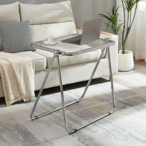 [en.casa] - Table d'appoint pliable Alerhavn 70 x 49 x 68 cm transparent