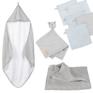 Image de Roba Coffret cadeau bio – 1 serviette, 3 gants de toilette, 1 doudou et 1 couverture (Certifié GOTS)