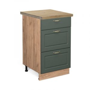 Meuble cuisine Fame-Line, Vert Or Campagne, 50 cm, pt Chêne Vicco