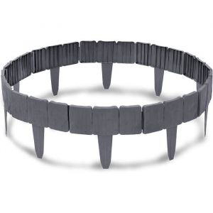 Yuenfong Bordure De Jardin Bordure De Pelouse En Plastique De Pierre Rebord De Jardin En Polypropylène, Anthracite, 2,5 M