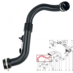 Durite de turbo, tuyau air intercooler compatible pour Renault Scénic et Megane 2 - 1.9 dCi - 8200201617 8200363471