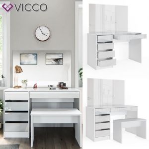 Vicco - Coiffeuse "Sherry" Blanc brillant