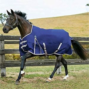 Weatherbeeta Couverture légère COMFITEC PLUS ESSENTIAL - Cheval (160 cm) (Bleu/ gris/ rouge) - UTWB593