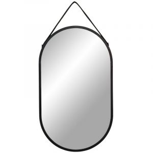 Miroir en acier Trapani noir - 2x35x60 cm